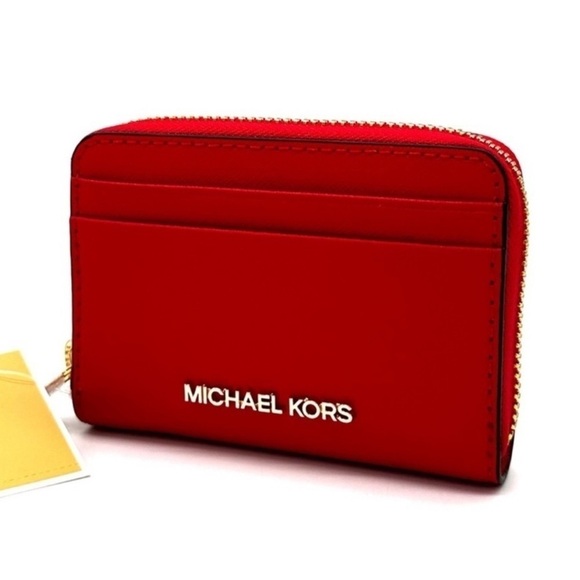 Michael Kors Medium ZA Card Case Wallet Dark Sangria (NWT) - Picture 1 of 8